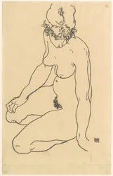 Zittende vrouwelijke naakt, 1918